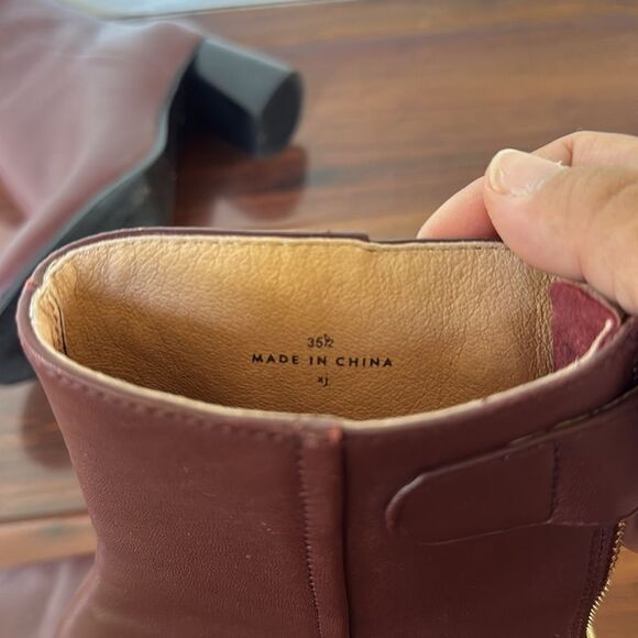 Joie Ramet Bordeaux Ankle Leather Boots Size 5.5 - Picture 9 of 11